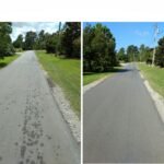 Hydraulic Leak cleaned with Bio-Dry Asphalt Special Blend Cleaner