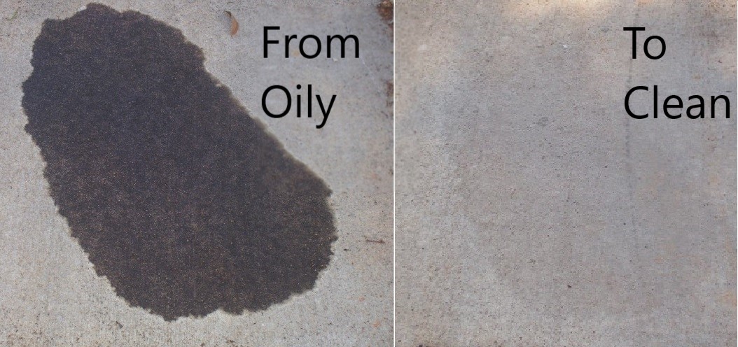 Clean oil from deals driveway